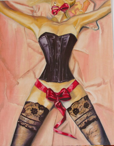 Malerei mit dem Titel "Cadeau D'amour" von Kelly Wayne, Original-Kunstwerk, Acryl