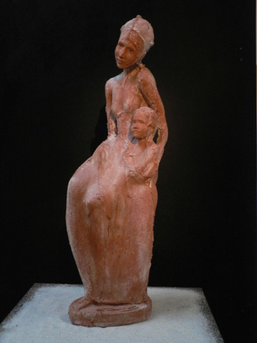 Sculpture intitulée "La Mére et l'Enfant" par Kelsy, Œuvre d'art originale