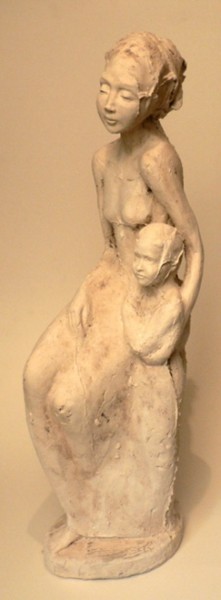Sculpture intitulée "Mére et l'enfant (M…" par Kelsy, Œuvre d'art originale