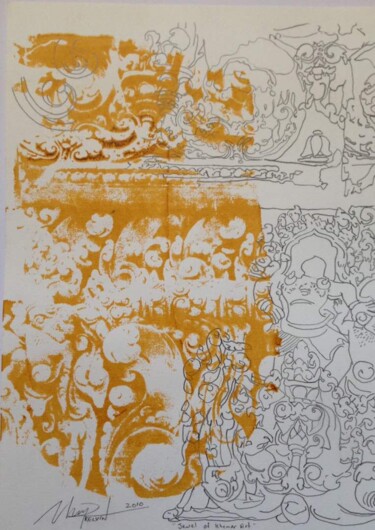 Εκτυπώσεις & Χαρακτικά με τίτλο "Jewel of khmer art" από Kelvin Chap, Αυθεντικά έργα τέχνης, Μονοτυπία