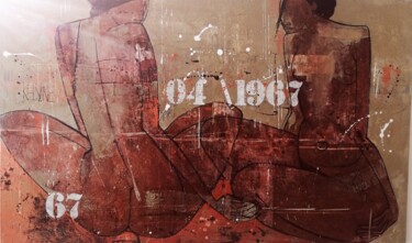 Картина под названием "LA PART DE L' AUTRE…" - Kélyne, Подлинное произведение искусства, Акрил Установлен на Деревянная рама…