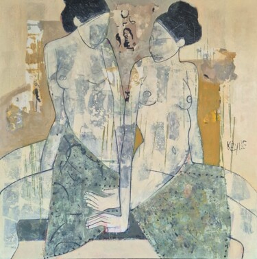 Painting titled "APPARTENANCE" by Kélyne, Original Artwork, Oil