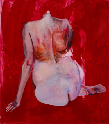 Картина под названием "Red" - Kemal Ridzal, Подлинное произведение искусства, Масло Установлен на Деревянная рама для носилок