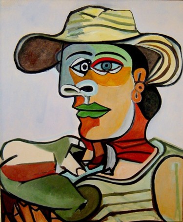 Картина под названием "Homme à la guitare" - Kempfi, Подлинное произведение искусства, Масло