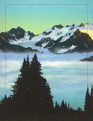 Peinture intitulée "Montagne" par Kempfi, Œuvre d'art originale
