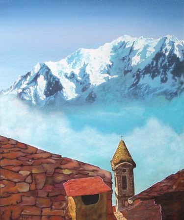 Peinture intitulée "Blanc-Mont" par Kempfi, Œuvre d'art originale