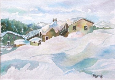 Painting titled "Neige" by Kempfi, Original Artwork