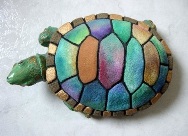 Peinture intitulée "Turtlee" par Kempfi, Œuvre d'art originale, Huile