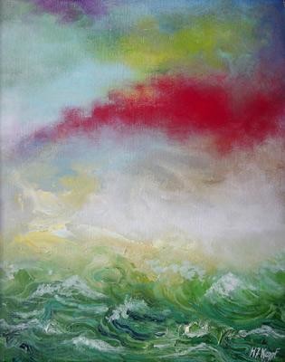 Painting titled "Mer Agitée" by Kempfi, Original Artwork