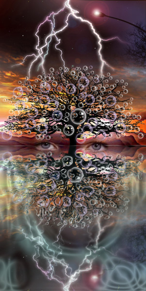 Arte digital titulada "ARBRE A BULLES" por Kempfi, Obra de arte original