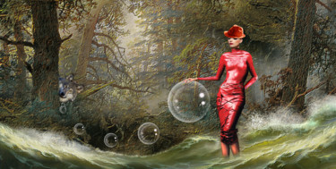 Arts numériques intitulée "Chaperon Rouge, 20…" par Kempfi, Œuvre d'art originale