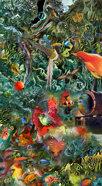 Arts numériques intitulée "Forêt" par Kempfi, Œuvre d'art originale