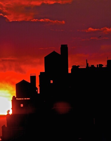 Photography titled "Water Tower Sunset…" by Ken Lerner, Original Artwork, Digital Photography