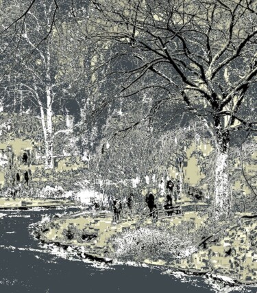 Fotografia intitolato "Central Park Snow 8…" da Ken Lerner, Opera d'arte originale, Fotografia digitale