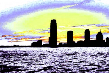 Fotografia intitulada "Nw Jersey Skyline 3…" por Ken Lerner, Obras de arte originais, Fotografia digital