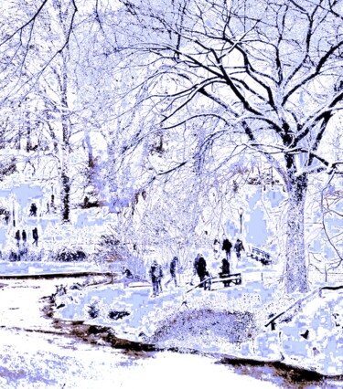 Фотография под названием "Central Park Snow 8…" - Ken Lerner, Подлинное произведение искусства, Цифровая фотография