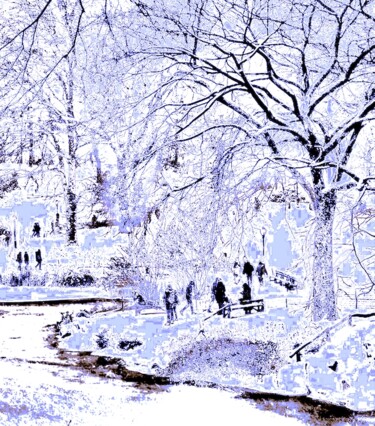 Fotografia intitolato "Central Park Snow 8…" da Ken Lerner, Opera d'arte originale, Fotografia digitale