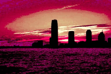 Fotografia intitolato "New Jersey Skyline…" da Ken Lerner, Opera d'arte originale, Fotografia digitale