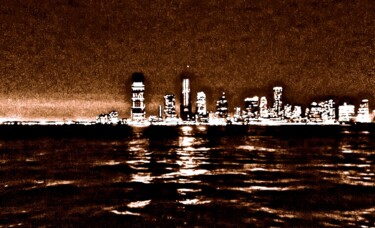 Fotografía titulada "New Jersey Skyline…" por Ken Lerner, Obra de arte original, Fotografía digital