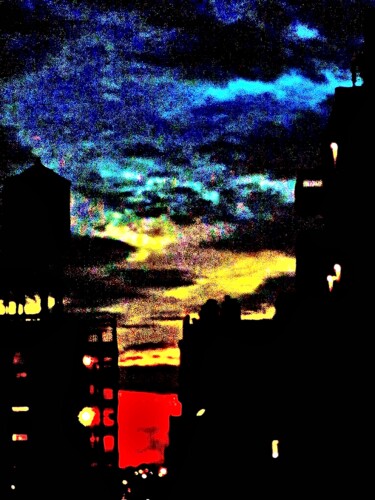 Фотография под названием "Water Tower Sunset 1" - Ken Lerner, Подлинное произведение искусства, Цифровая фотография
