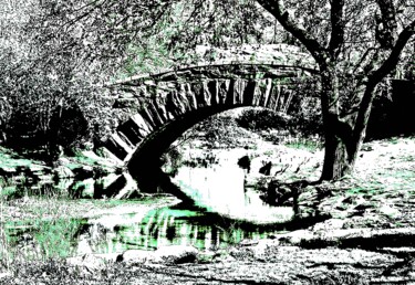 Photographie intitulée "Bow Bridge Central…" par Ken Lerner, Œuvre d'art originale, Photographie numérique