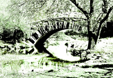 Fotografia intitulada "Bow Bridge Central…" por Ken Lerner, Obras de arte originais, Fotografia digital