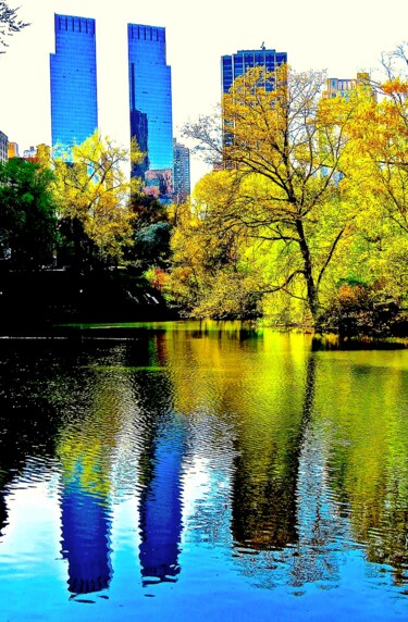 Photography titled "Central Park Pond 4a" by Ken Lerner, Original Artwork, Digital Photography