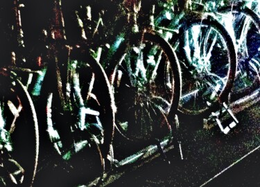 Фотография под названием "GPH Bike Rack, Nigh…" - Ken Lerner, Подлинное произведение искусства, Цифровая фотография