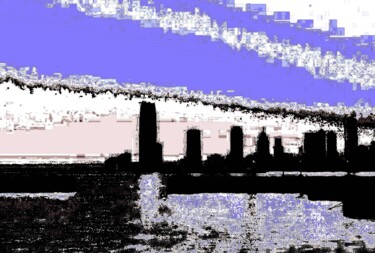 Fotografie mit dem Titel "New Jersey Skyline…" von Ken Lerner, Original-Kunstwerk, Digitale Fotografie