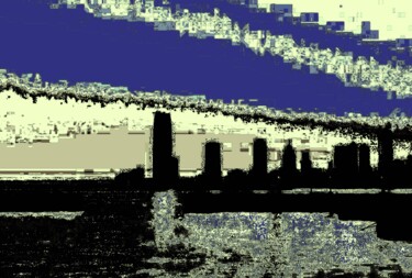Fotografie mit dem Titel "New Jersey Skyline…" von Ken Lerner, Original-Kunstwerk, Digitale Fotografie