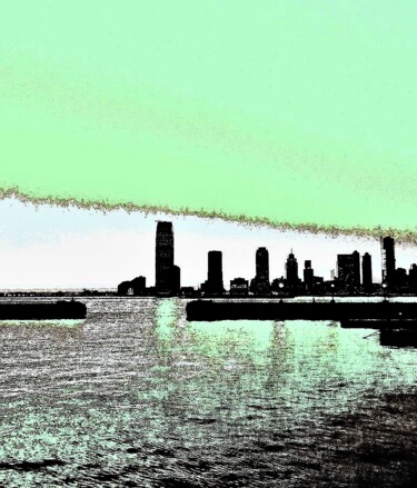Fotografia intitolato "New Jersey Skyline…" da Ken Lerner, Opera d'arte originale, Fotografia manipolata