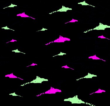 Photographie intitulée "Sharks Crossing 1b35" par Ken Lerner, Œuvre d'art originale, Photographie numérique
