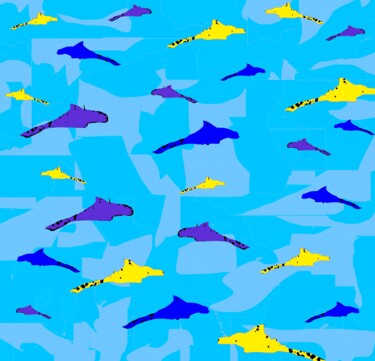 Fotografía titulada "Sharks Crossing 1b1…" por Ken Lerner, Obra de arte original, Fotografía digital