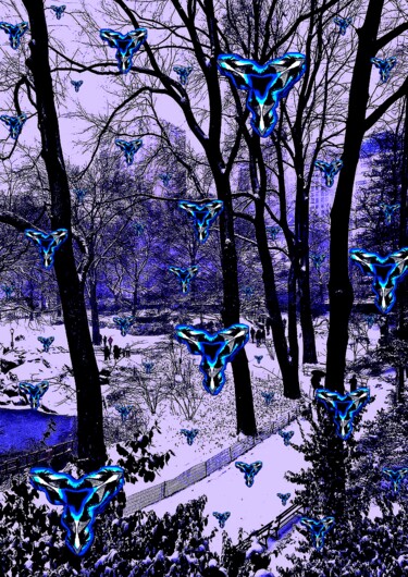 Fotografía titulada "Central Park - Blue…" por Ken Lerner, Obra de arte original, Fotografía digital
