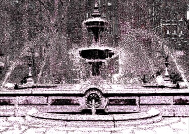 Photography titled "Fountain at City Ha…" by Ken Lerner, Original Artwork, Digital Photography