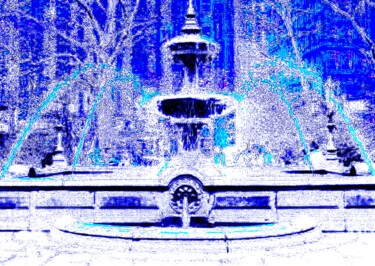 Photography titled "Fountain at City Ha…" by Ken Lerner, Original Artwork, Digital Photography