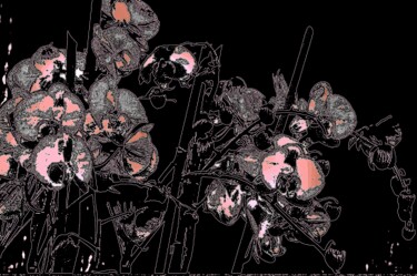 Photography titled "Orchids in Salmon 1a" by Ken Lerner, Original Artwork, Digital Photography