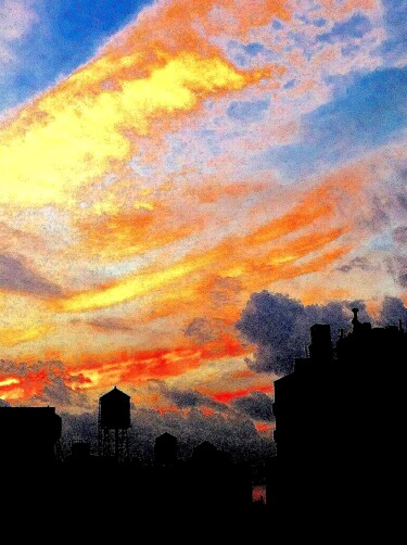 Fotografía titulada "Clouds & Cityscape…" por Ken Lerner, Obra de arte original, Fotografía digital