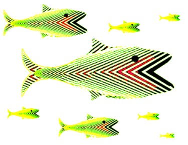 Fotografia zatytułowany „Fish 21b9” autorstwa Ken Lerner, Oryginalna praca, Fotografia cyfrowa