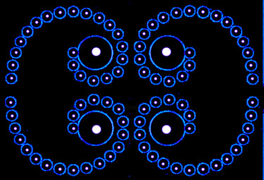 Photography titled "Dotted Spirals 3b4c4" by Ken Lerner, Original Artwork, Digital Photography