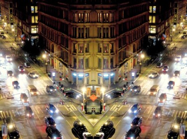 摄影 标题为“City Streets 23-2x2” 由Ken Lerner, 原创艺术品, 数码摄影