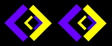 Arts numériques intitulée "Purple and Yellow D…" par Ken Lerner, Œuvre d'art originale, Travail numérique 2D