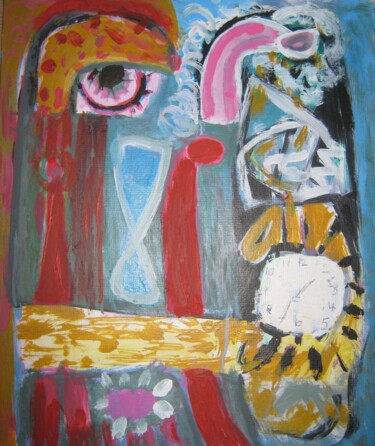 Painting titled "tiger roared ending…" by Ken Pammen, Original Artwork, Acrylic