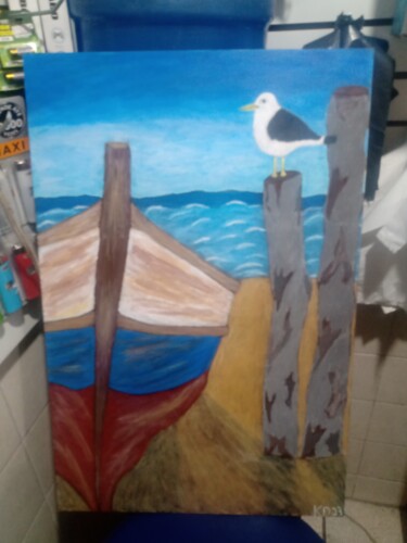 Pintura titulada "Auto mar" por Kenidy Oliveira, Obra de arte original, Acrílico