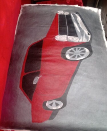 Painting titled "carro antigo clássi…" by Kenidy Oliveira, Original Artwork, Acrylic