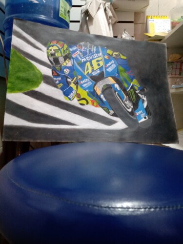 Painting titled "Moto GP VR46" by Kenidy Oliveira, Original Artwork, Acrylic