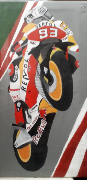 Painting titled "Márquez motogp" by Kenidy Oliveira, Original Artwork, Acrylic