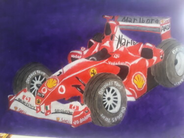 Painting titled "F1 Ferrari" by Kenidy Oliveira, Original Artwork, Acrylic