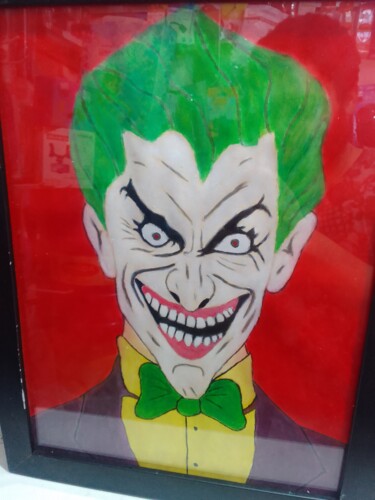 Painting titled "Coringa" by Kenidy Oliveira, Original Artwork, Acrylic Mounted on Glass