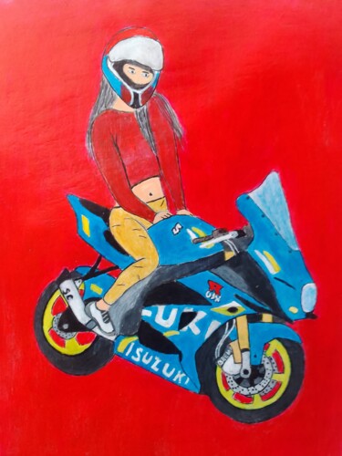 Pintura intitulada "Suzuki girl" por Kenidy Oliveira, Obras de arte originais, Acrílico